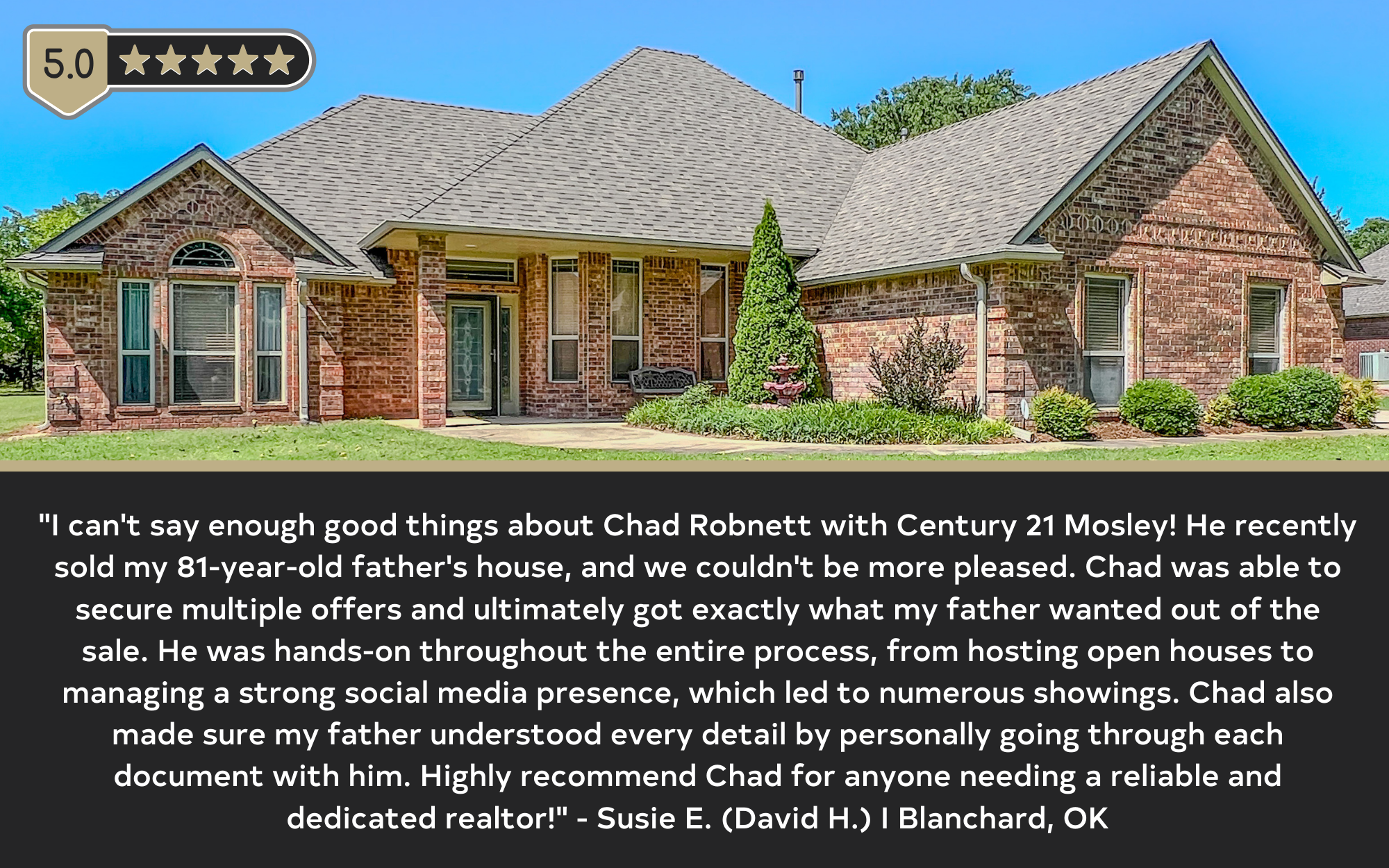 5 Star Review Chickasha OK Blanchard OK Chickasha Realtor Chad Robnett Century 21 Mosley