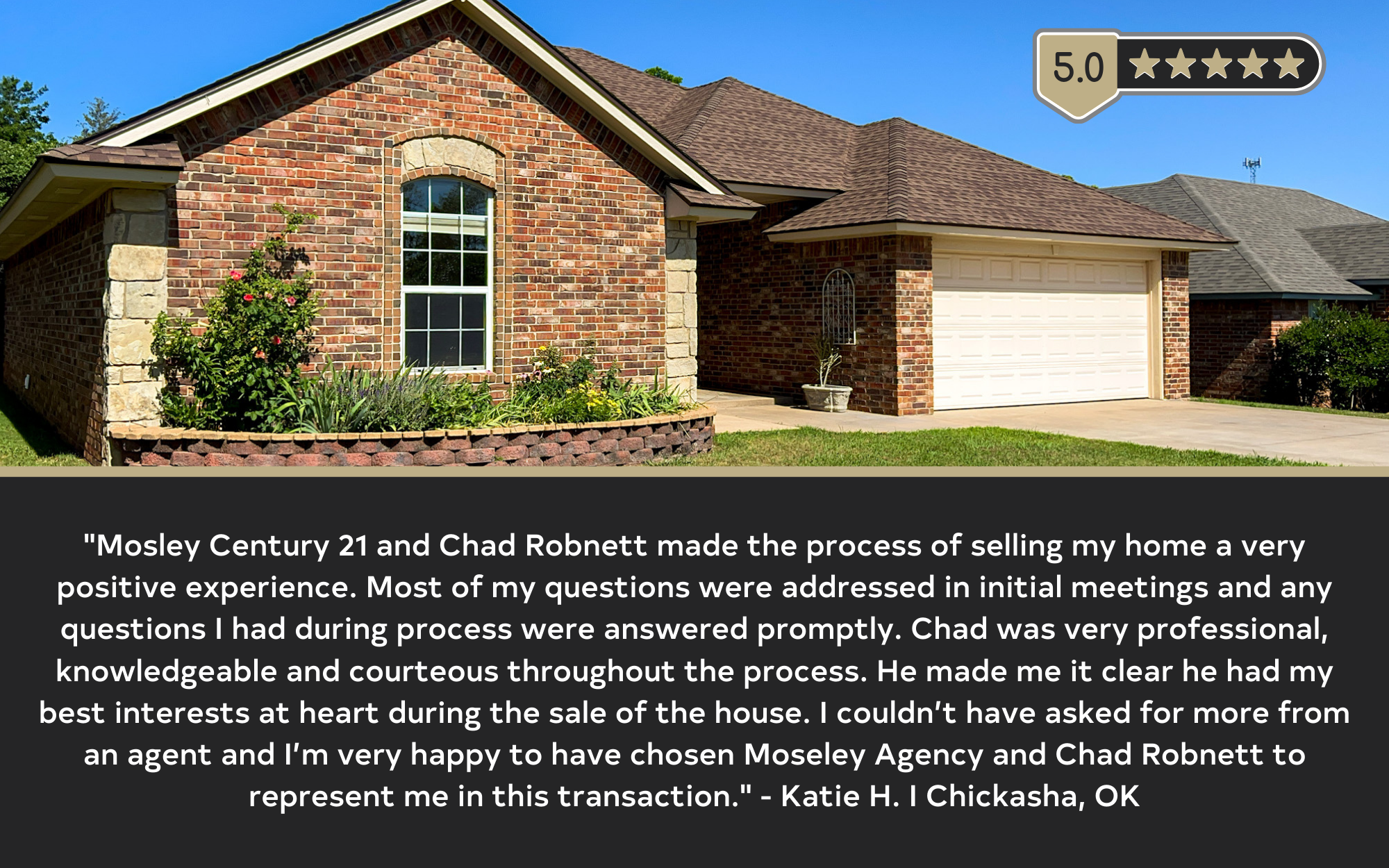 5 Star Review Chickasha OK Blanchard OK Chickasha Realtor Chad Robnett Century 21 Mosley